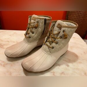 Sperry Cream and Oatmeal Duck Boots